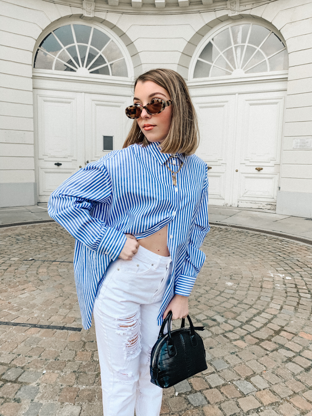 oversized poplin shirt de Bershka sur jadeluyckx