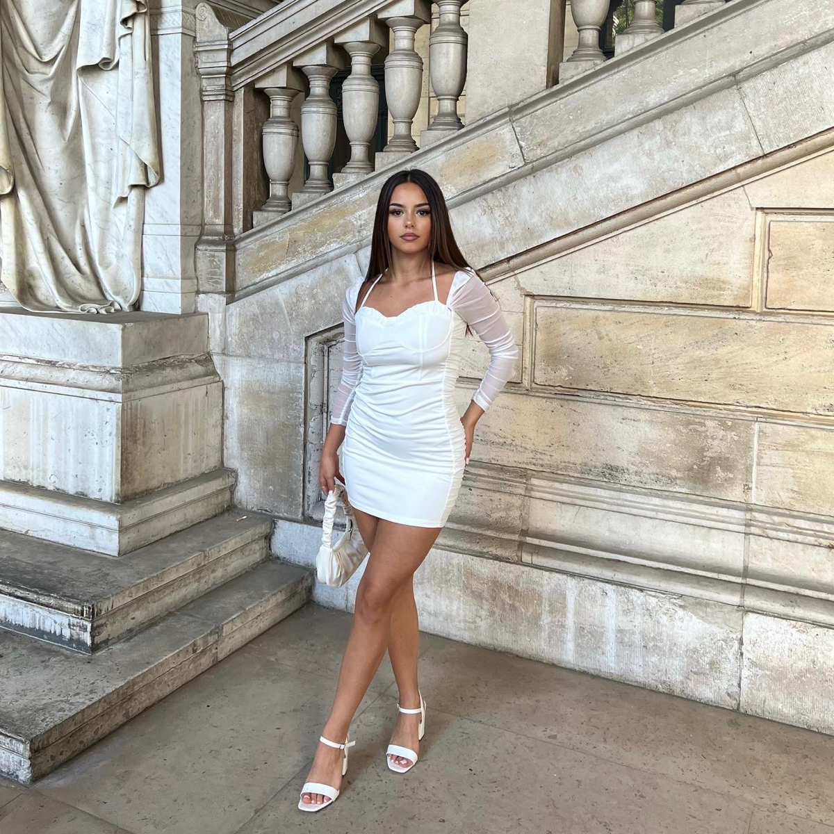 robe blanche  de shein sur haycette_