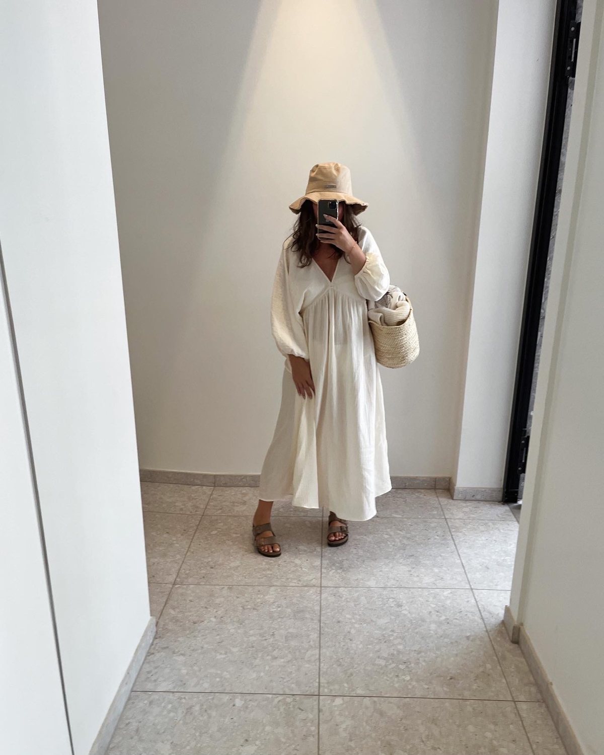 robe avec dos ouvert - crème - femme | h&m be de H&M sur joyeuseapolline