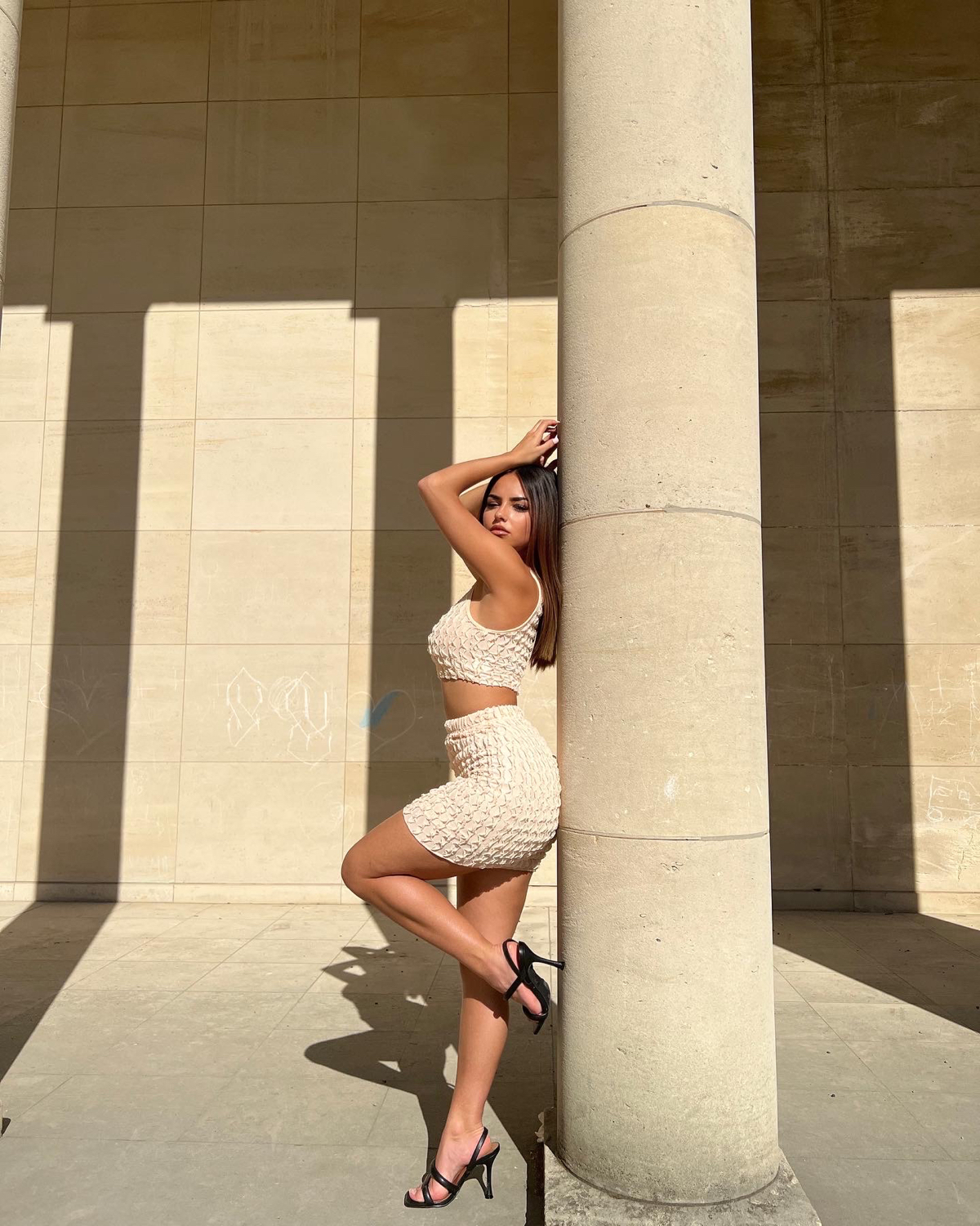 ensemble jupe et haut beige de shein  sur haycette_