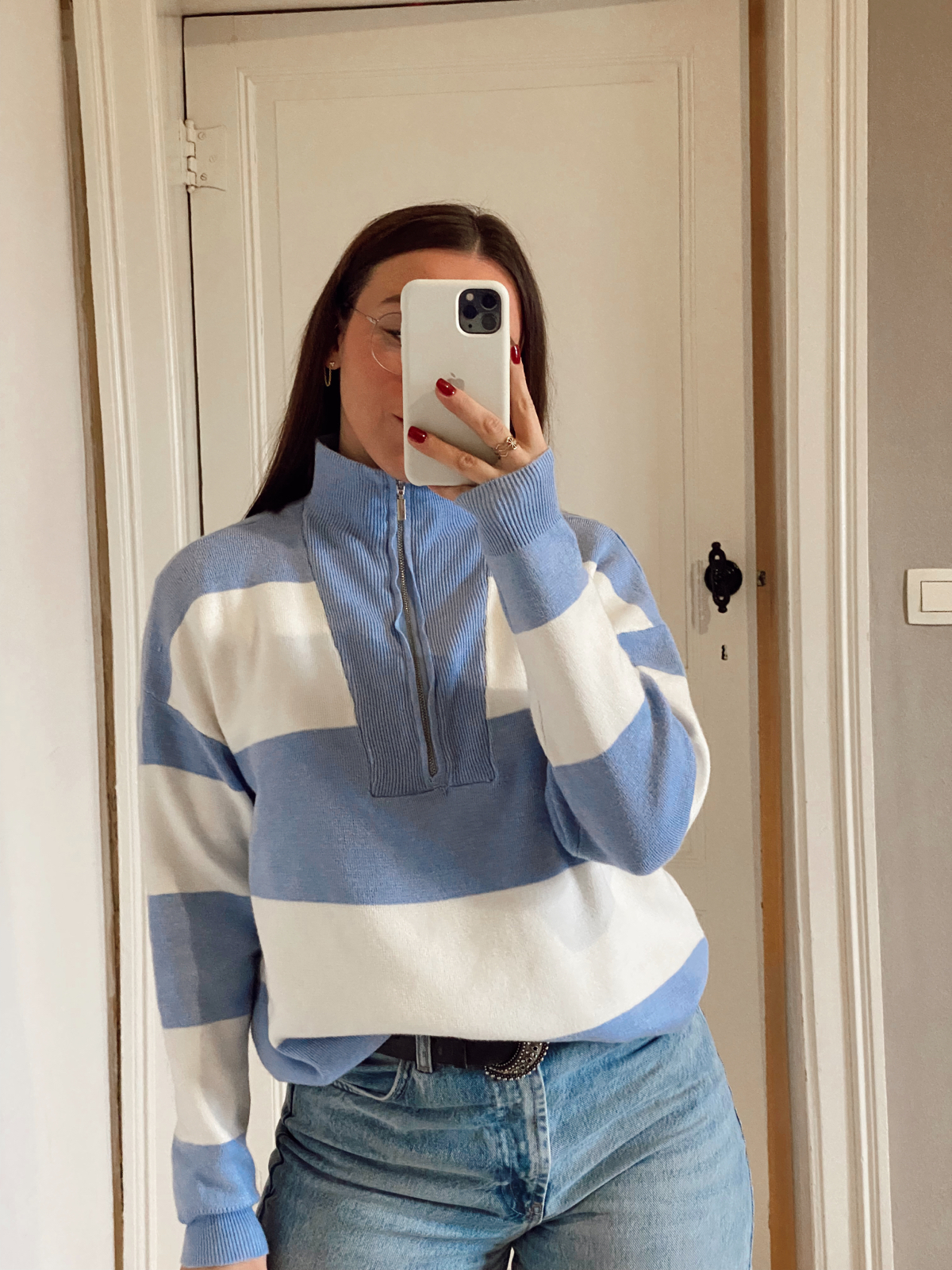 pull zippe a rayures de stradivarius sur colinewaltenier